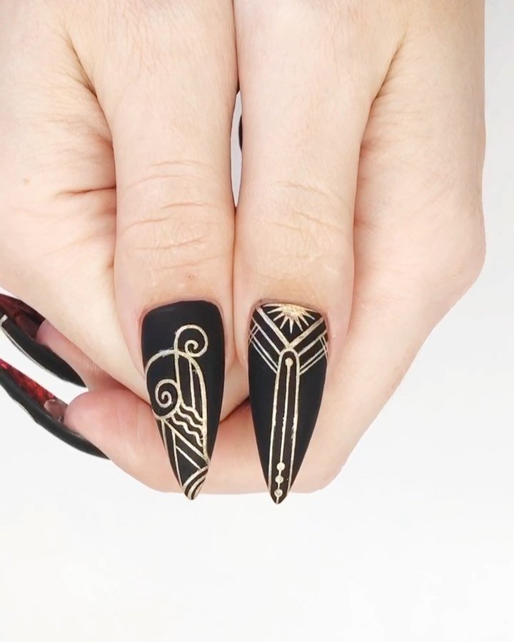 Art Deco patterns in black, white, and gold by gaudyoctopus