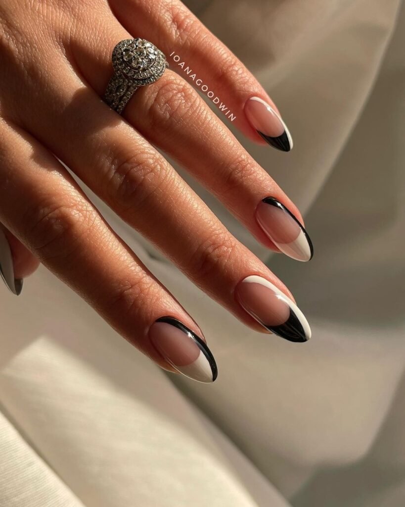 Bold black and white abstract shapes by thenailhub