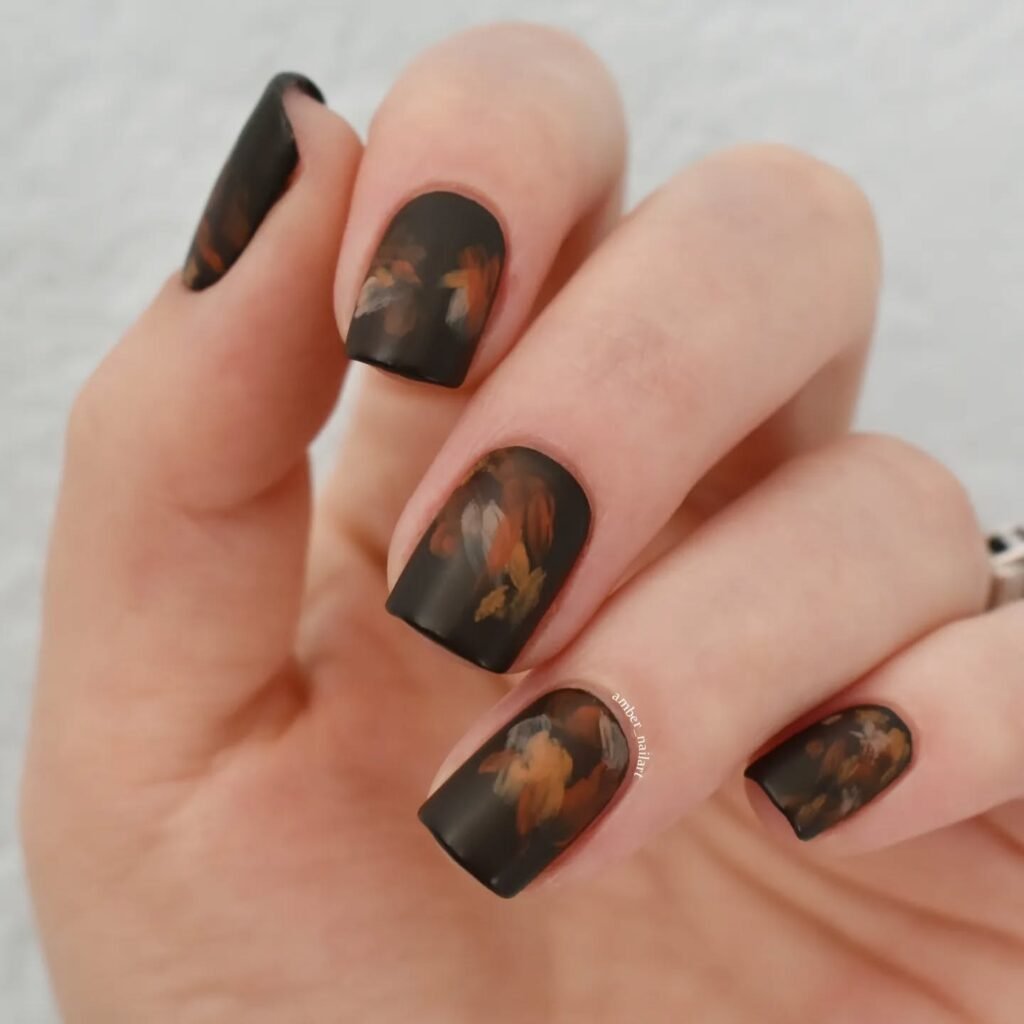 Bold brushstroke nails with paint textures by amber_nailart