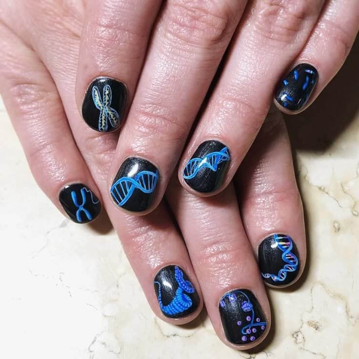 Cell structure nails with organic patterns by nailbeautyguide