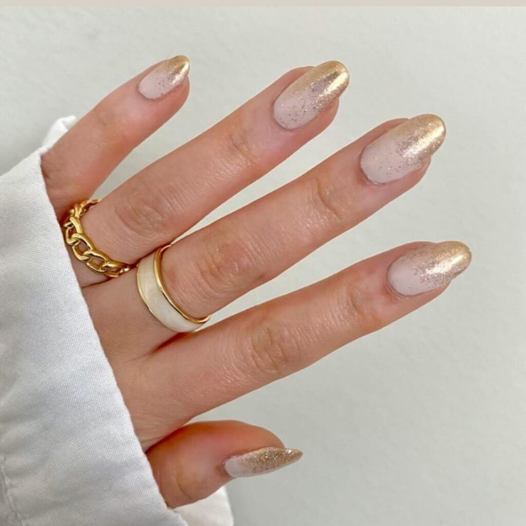 Champagne bubble nails with celebration theme by nicolemarettoriginal