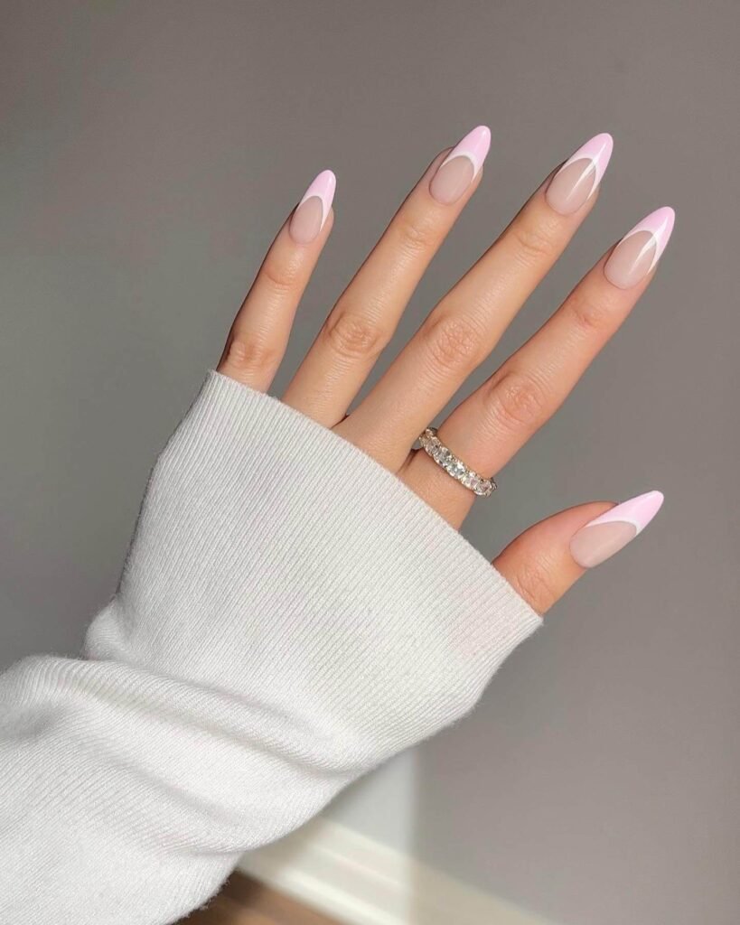French tips with soft pink tones by nailsbyalsn
