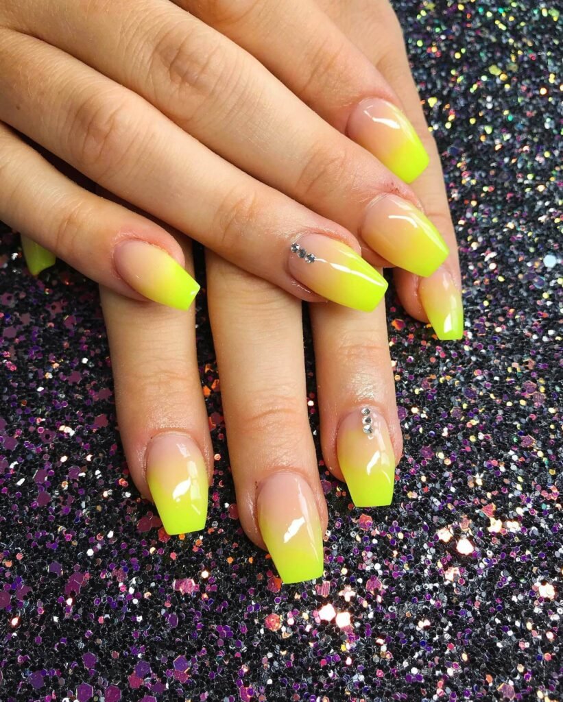 Highlighter streak nails with office supplies by emzynails