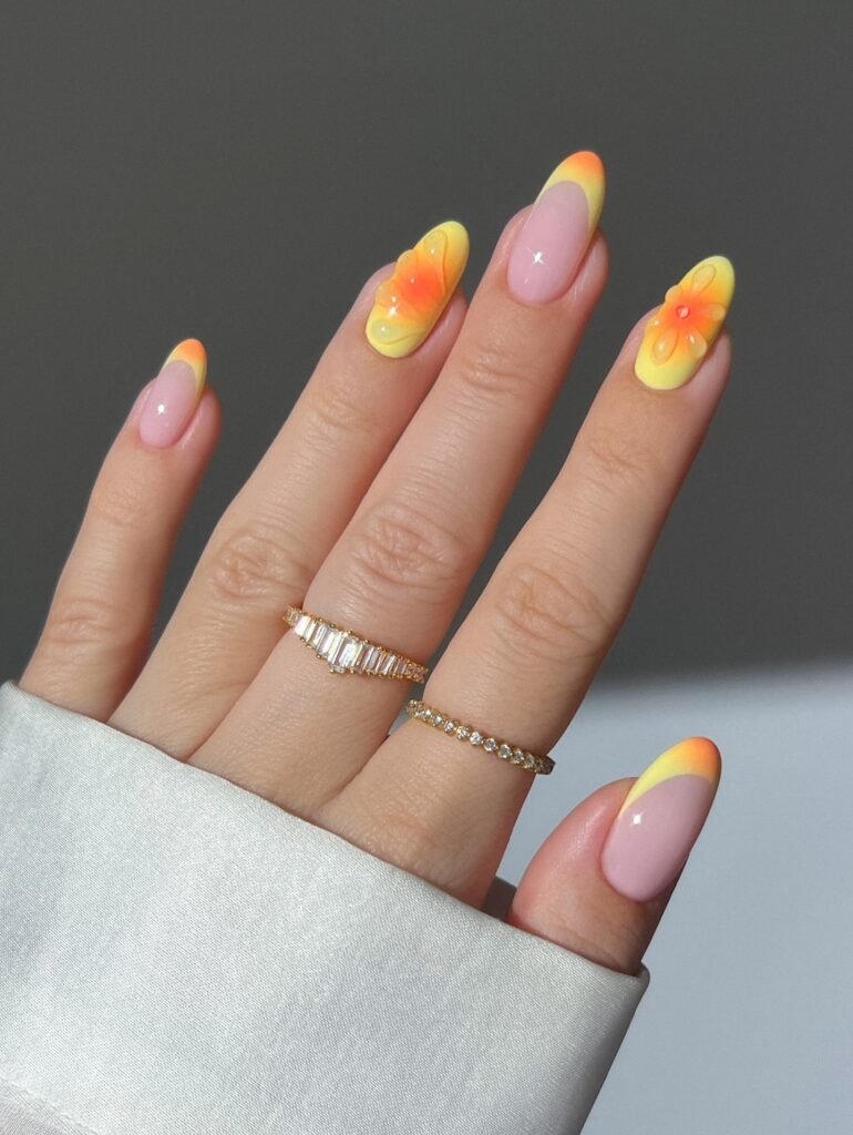 Marigold yellow-orange nails with warm undertones by heygreatnails