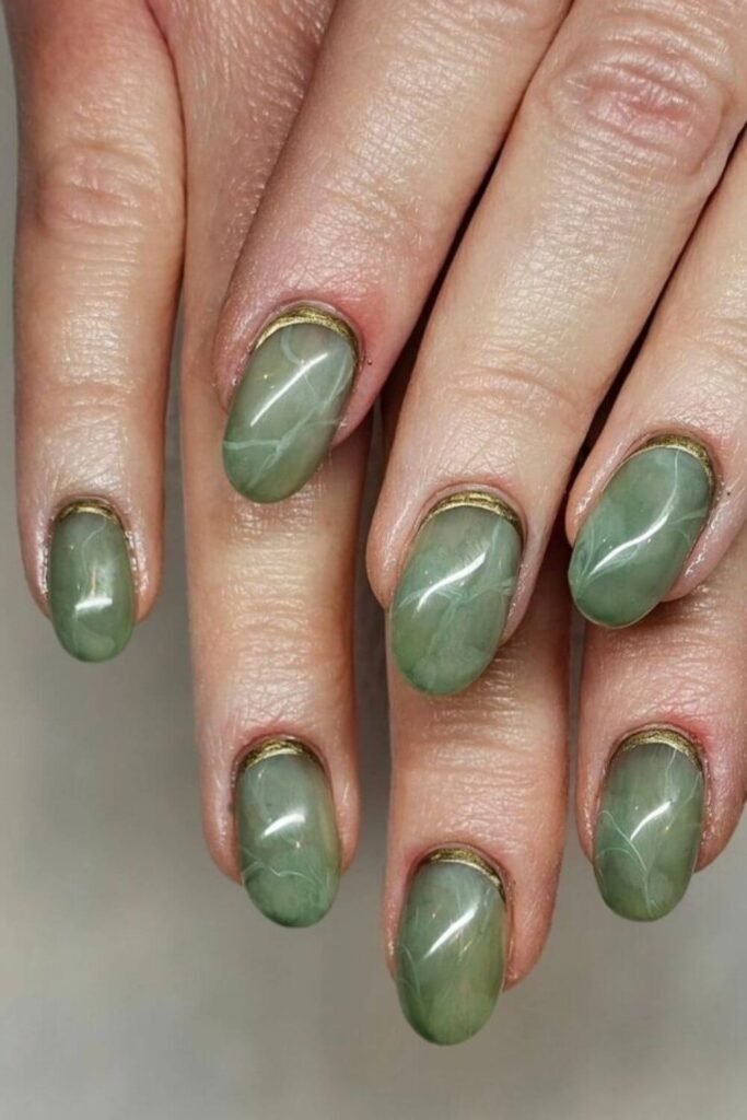 Stone texture nails with natural elements by nailbeautyguide