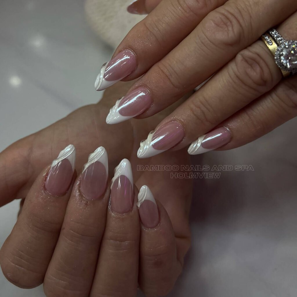 White French Tips by bamboonailsholmview