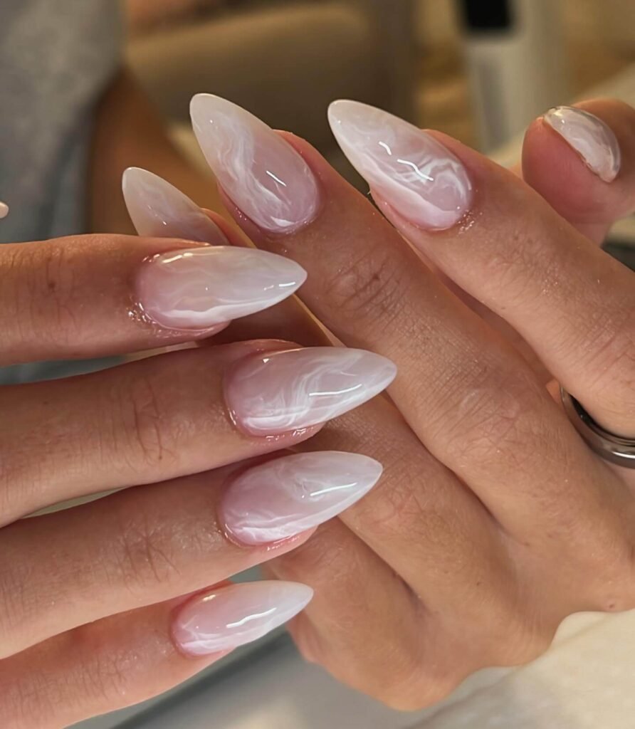 White Marble Nails by amanda_nailingit