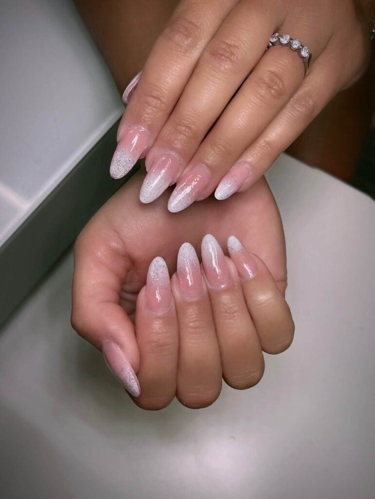 White Ombre Nails by lovenailsbysarah