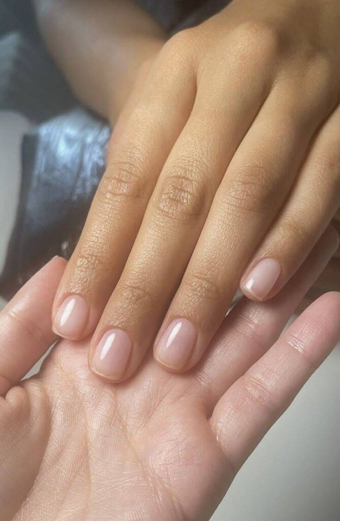 Bare nails resting on a soft towel by nailbeautyguide