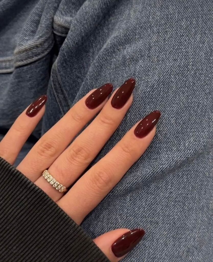Burgundy October nails with a rich wine-inspired finish by thenailstory110