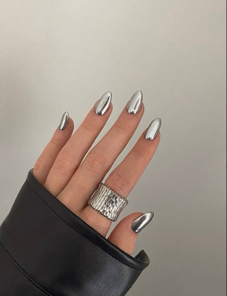 Go bold with metallic ballerina nails by nailbeautyguide

