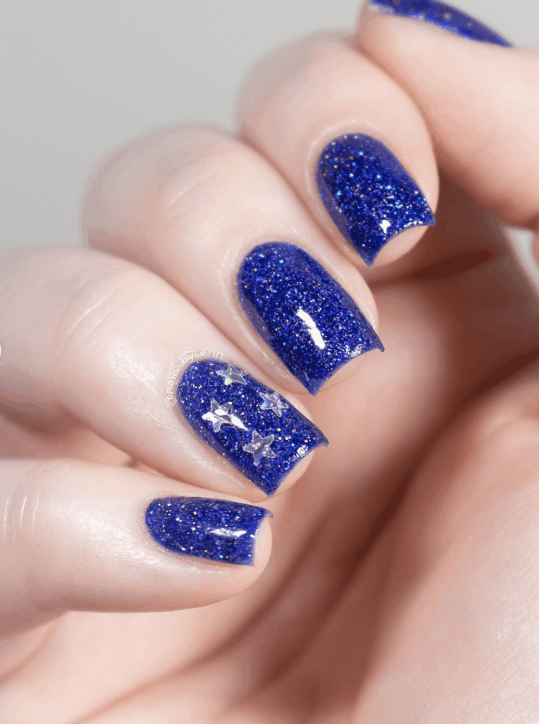 Midnight blue October nails with a bold finish by nails_by_erin
