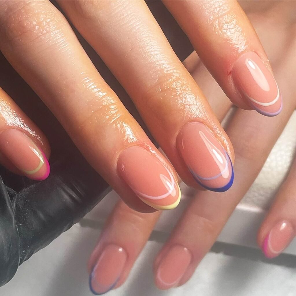 Negative space French tips styled with minimalist decor by byfrancesca__