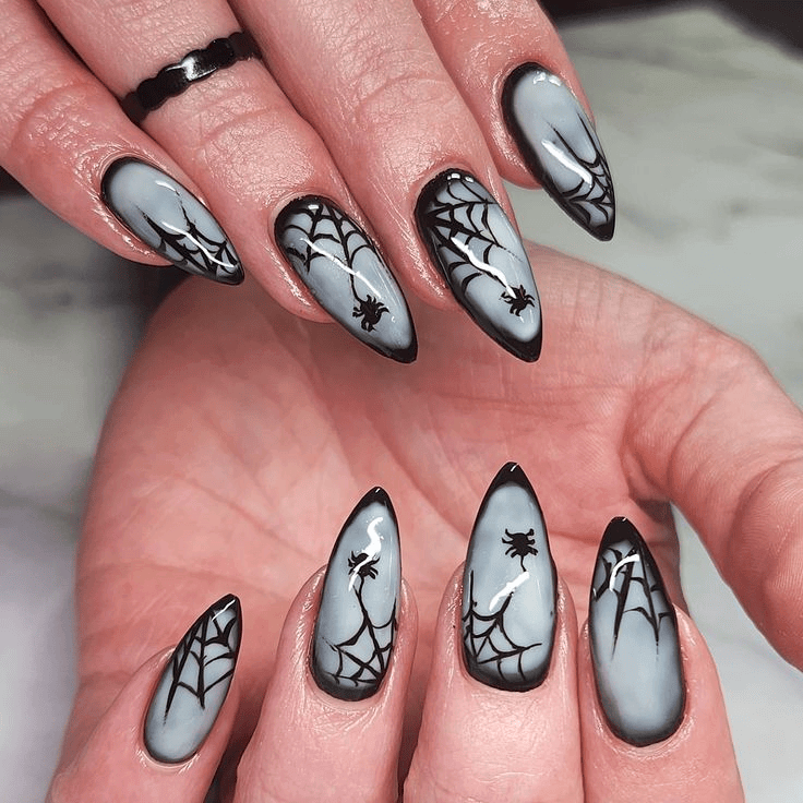 Spider legs cuticle nail art by nailbeautyguide