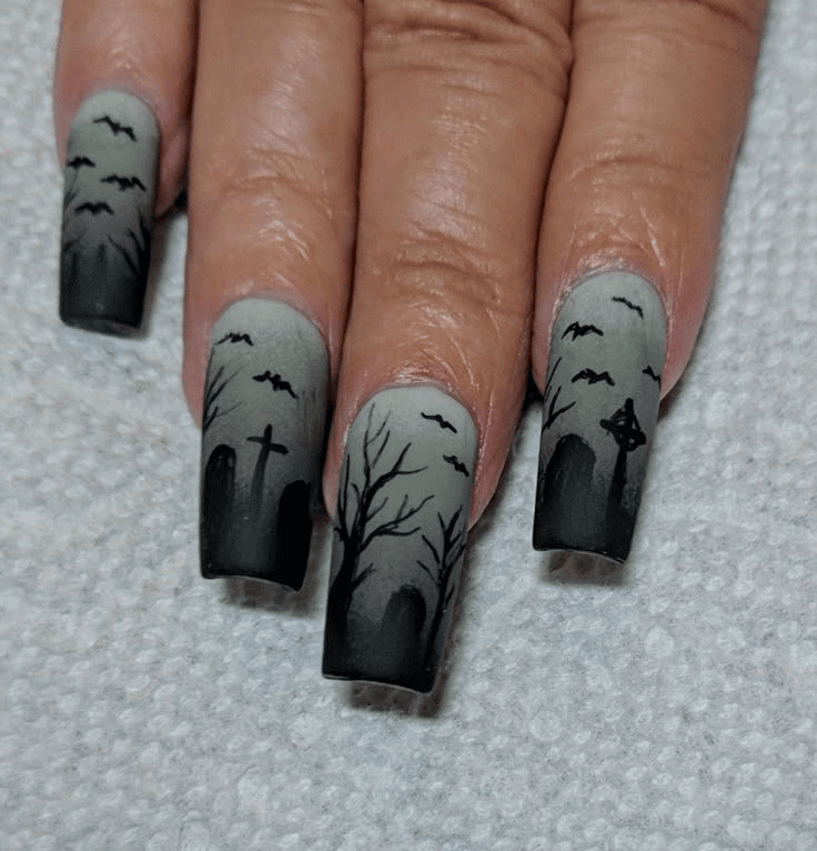 Tombstone RIP nail design by nailbeautyguide
