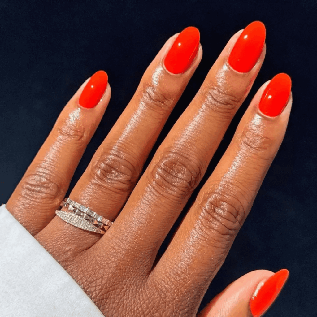 Bright, Electrifying Red Christmas Nails Solid Color by lolo.nailedit