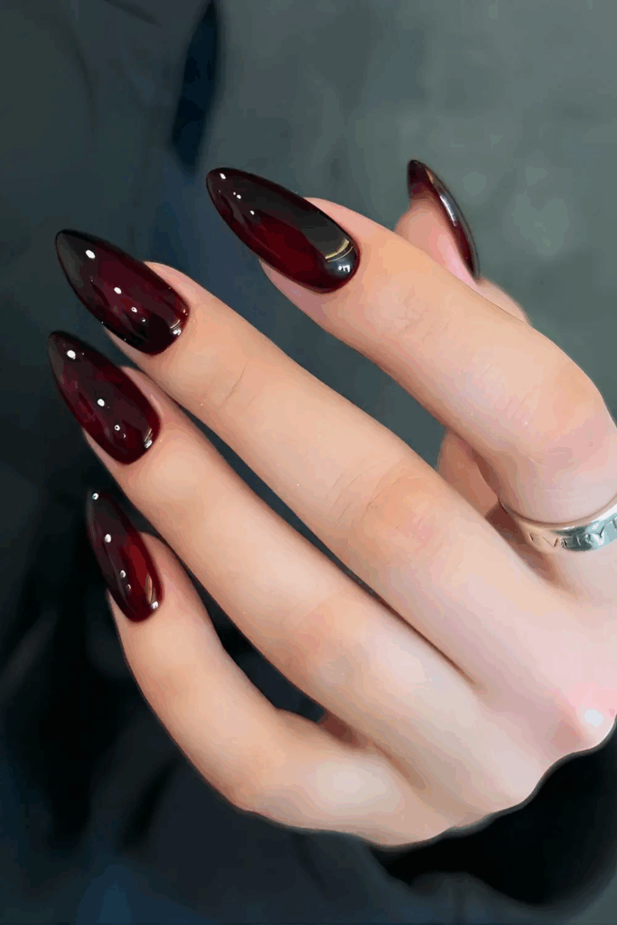 Edgy Black to Red Ombre Gradient Nails December 2025 by nailbeautyguide