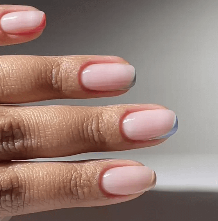 Neutral Nails with Micro Pastel French Tips by nailsbysuman