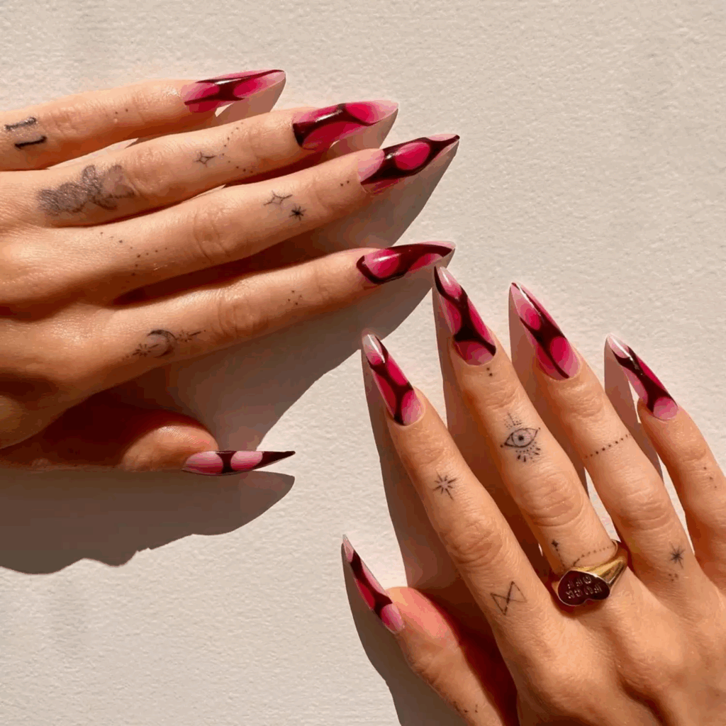 oxblood magenta pink aura nails by nails_of_la