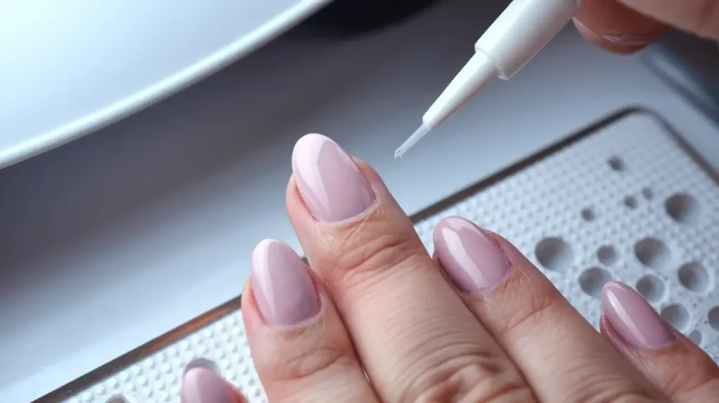 Close-up image of half-well nail tips, highlighting the curved indentation that sits on the natural nail. by nailbeautyguide