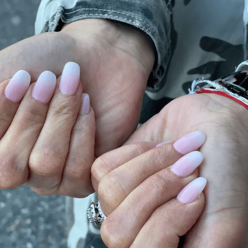 Short acrylics with a soft, natural ombré fade. by nailbeautyguide
