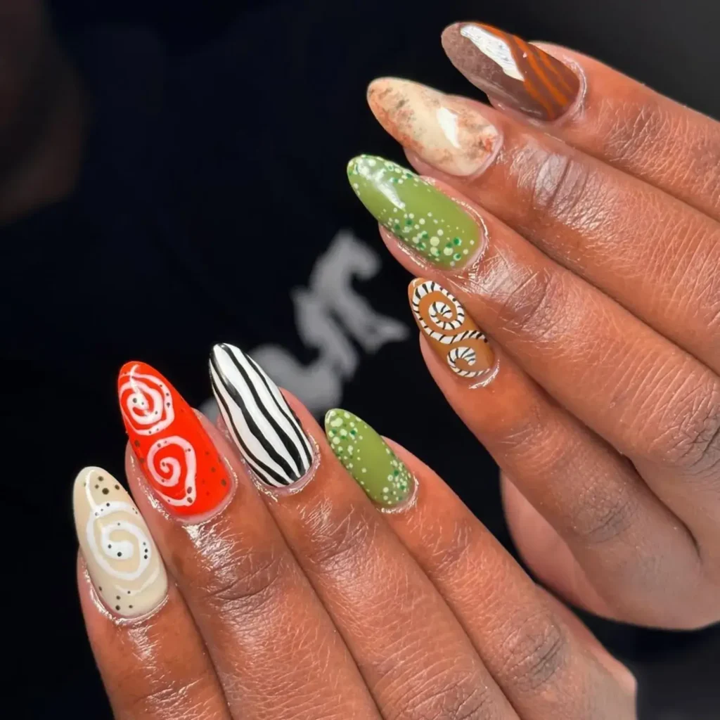 Colorful abstract swirls and mismatched patterns. by beautybycasshtx