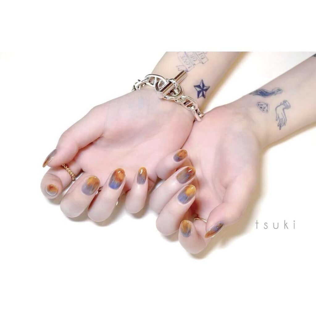 Japanese minimalist design in shades of blue and light brown. by tsuki__ate1103