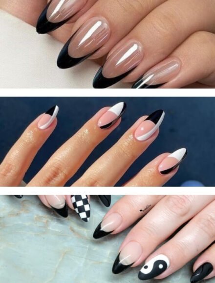 Black French Tip Nails The Bold Twist Your Manicure Needs