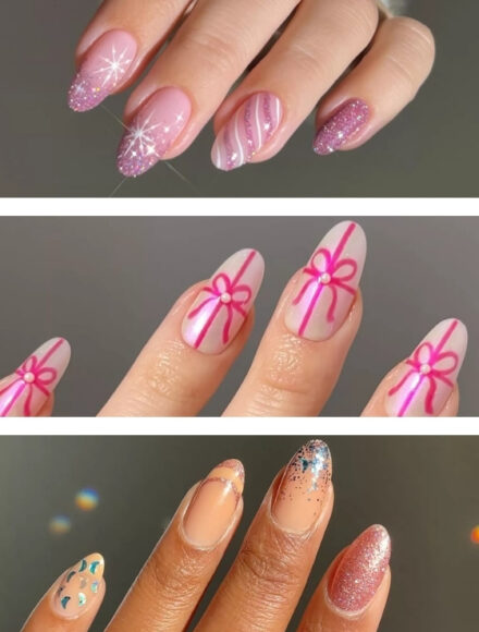 18 Pink Christmas Nail Designs That Are Cute, Festive, and Stylish